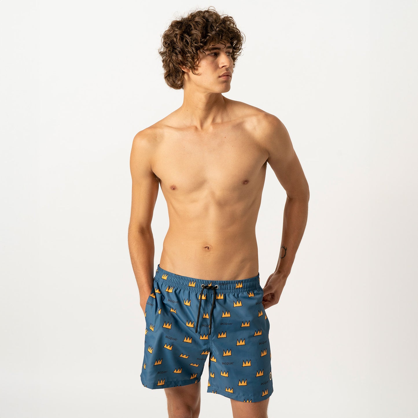 Basquiat Crown Swim Shorts - Dark Blue (2)