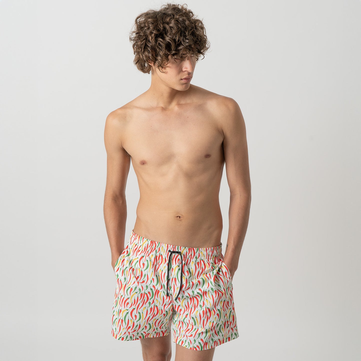 Chillies Swim Shorts - White Red (2)