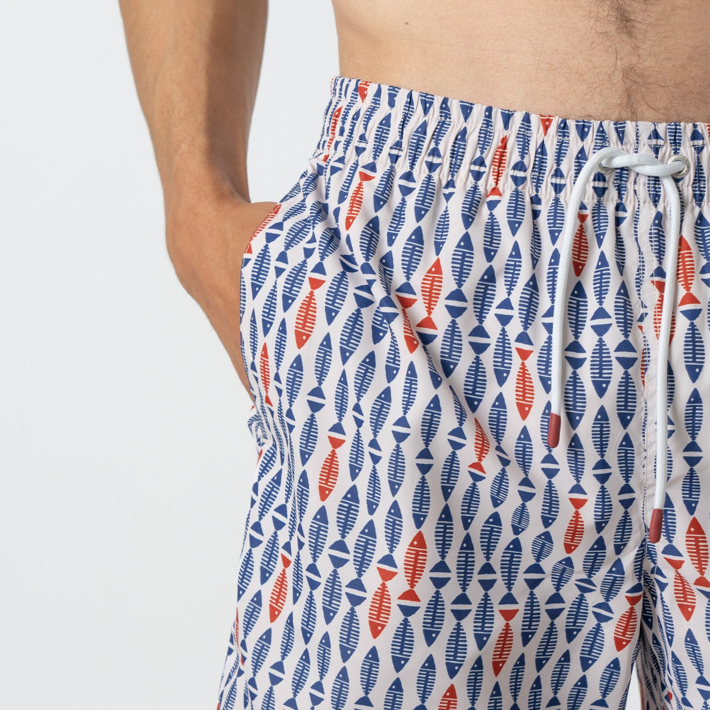 Peixes Swim Shorts - Beige Blue (4)