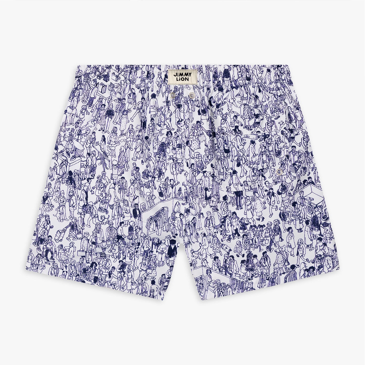 Wally Swim Shorts - White Blue (1)